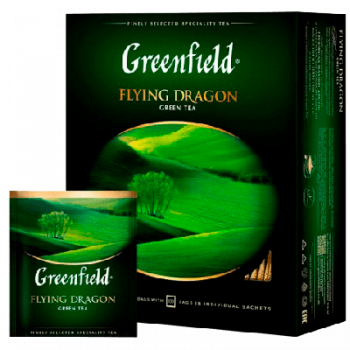 Чай в пакетиках GREENFIELD Flying Dragon зеленый, 100 пакетиков фото 3486